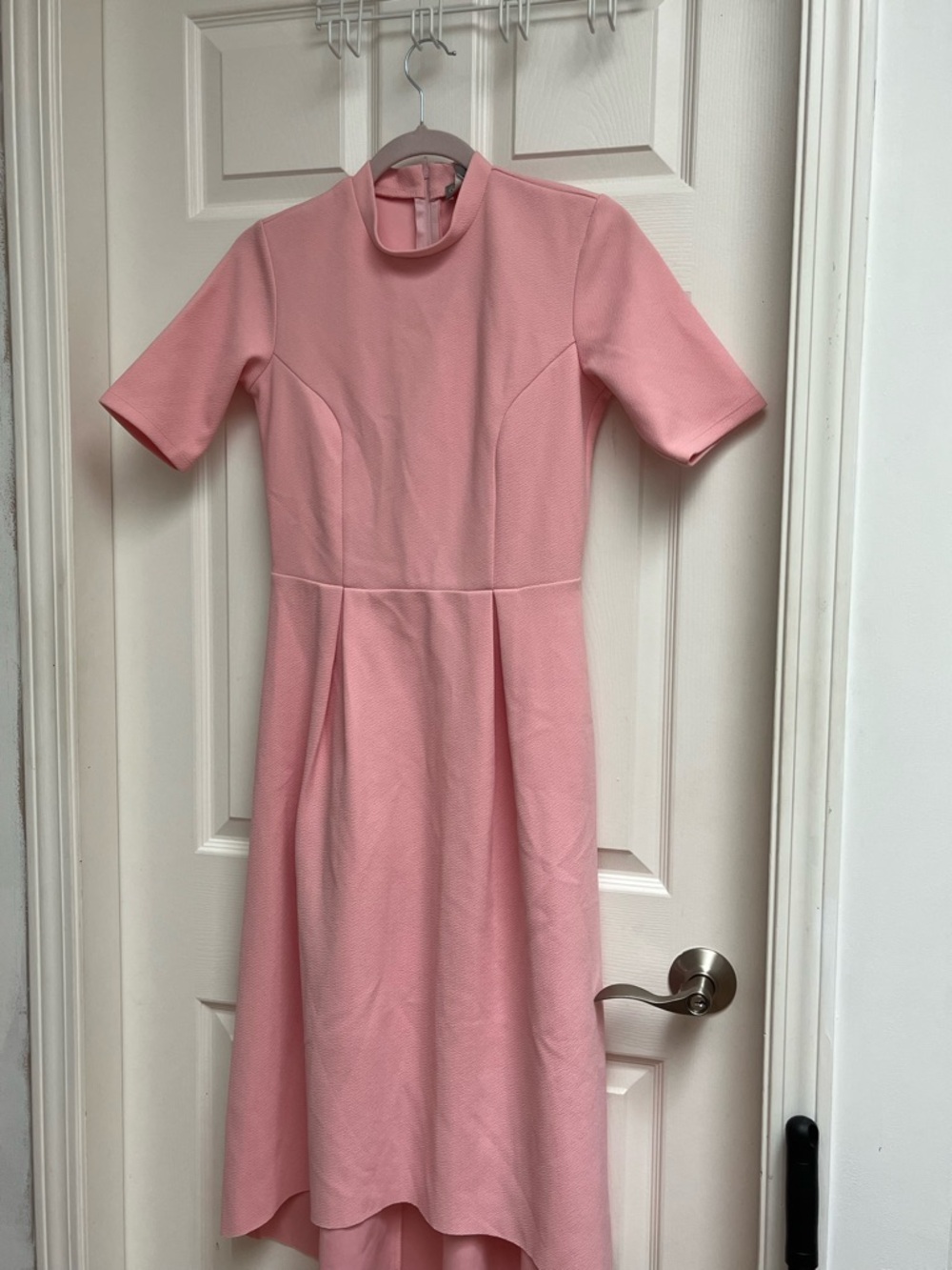 ASOS Pink High-Low Short Sleeve Midi Dress